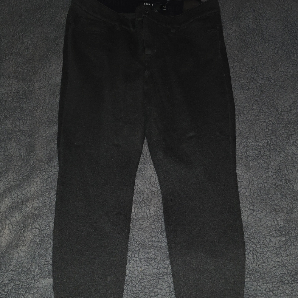 Torrid Size 16 Charcoal Tailored Trouser Stretchy Skinny Pants Elastic Waistband - Picture 9 of 11